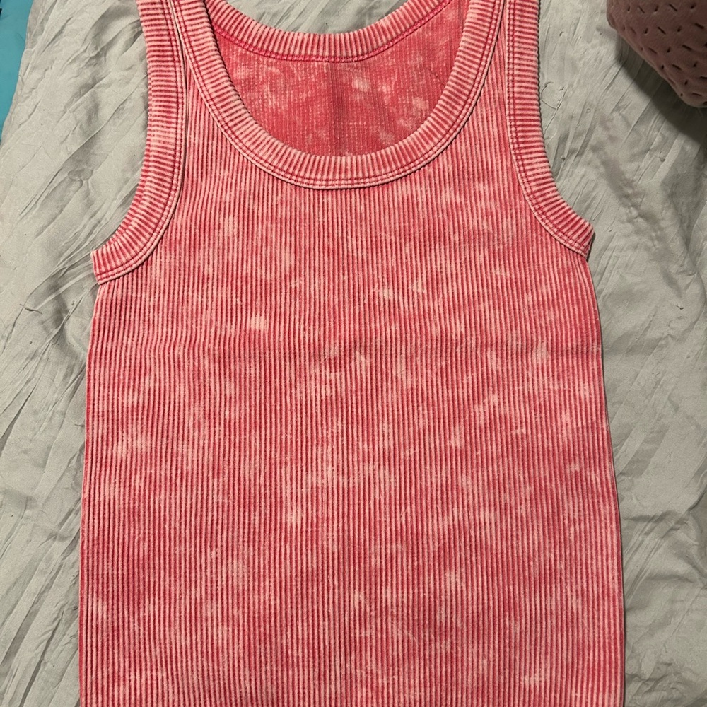 Zenana Outfitters Pink Ribbed Top